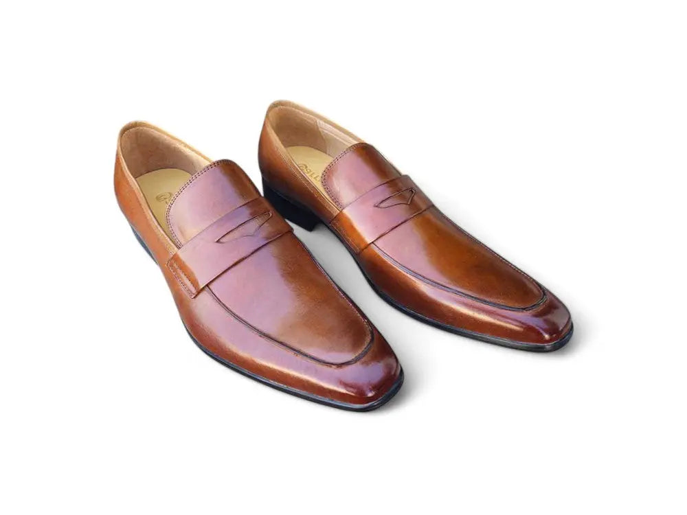 Carrucci Beveled Square Toe Penny Loafer - Luxury Italian Leather