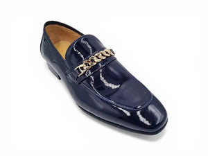 Carrucci Beveled Toe Patent Leather Loafer - Sophisticated Black
