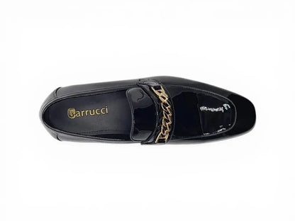 Carrucci Beveled Toe Patent Leather Loafer - Sophisticated Black