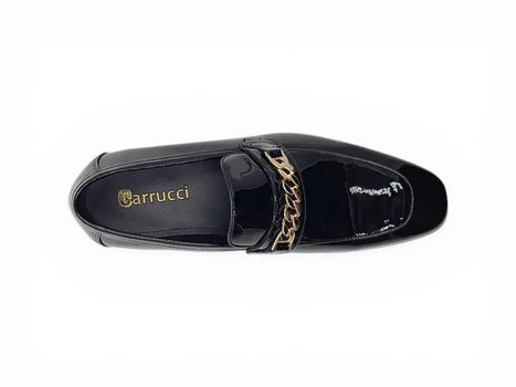 Carrucci Beveled Toe Patent Leather Loafer - Sophisticated Black