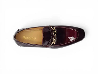 Carrucci Beveled Toe Patent Leather Loafer - Sophisticated Black