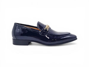 Carrucci Beveled Toe Patent Leather Loafer - Sophisticated Black