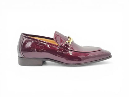 Carrucci Beveled Toe Patent Leather Loafer - Sophisticated Black