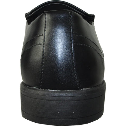 Bravo Mens Plain Pointy Square Toe Dress Loafer in Black - Men's Dress Shoes