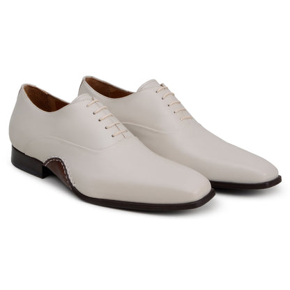 Belvedere Bianca: Light Bone Alligator Leather Luxury Shoe