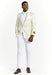 Big And Tall Suit For Men - Jacket + Pants + Bowtie + Pants - Ivory Suit