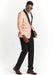 Big And Tall Suit For Men - Jacket + Pants + Bowtie + Pants - Peach and Gold Suit