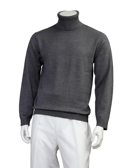 Big And Tall Sweater Knitted Sweater set Gray
