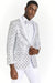 Big And Tall Tuxedo Paisley Tuxedo Sparkling Blazer - White and Black Floral Sport Coat