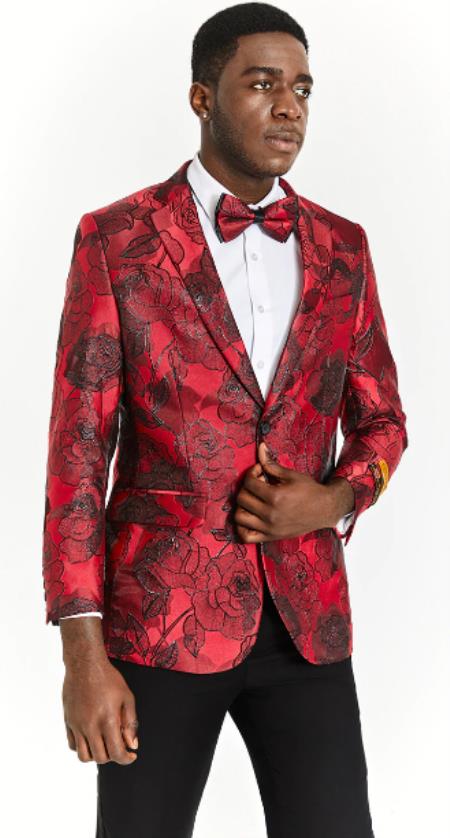 Big and Tall Dinner Jacket - Big Man Sport Jacket - Mens Blazer - Red