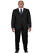 Big and Tall Grey Pinstripe Vested Plus Size Men's Suits For Big Guys
