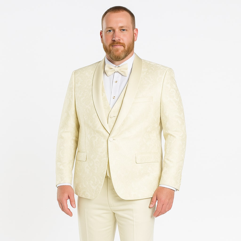 Extra Long Tuxedo Big And Tall Tuxedo Modern Essentials 2-Button Notch Wedding / Prom Formalwear Ivo main image 1