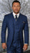 Big and Tall Plaid Suits - Vested Suit For Big Man Blue