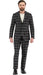 Big and Tall Suit - Plaid Suit - 1920s Gangster Black Suit