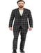 Big and Tall Suit - Plaid Suits - 1920s Gangster Black Suit