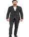 Big and Tall Suit - Plaid Suits - 1920s Gangster Black Suit