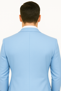 Big Lapel - Wide Lapel - Tom Ford Style Suit - Ticket Pocket - Sky Blue