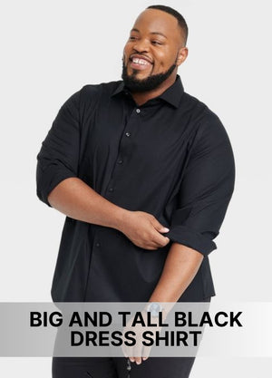 Big And Tall Black Dress Shirt – Sleek Fit for Larger Frames