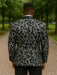 Big And Tall Tuxedo Paisley Tuxedo Sparkling Blazer - Black and White Floral Sport Coat