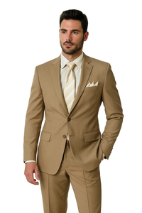 Cheap Plus Size Suits For Men - Big and Tall Suit For Big Guys Khaki