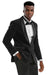 Mens Black Blazer - Men's Slim Fit Shawl Lapel Velvet Wedding & Prom Tuxedo Jacket in Black