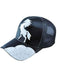Black Genuine Ostrich Horse Design Baseball Cap