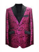 Black And Fuchsia ~ Lavender ~ Pink ~ Mauve Two Toned Paisley Floral Blazer Tuxedo Dinner Jacket Fashion Sport Coat