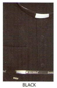 65% Poly Men's Banded Collar dress shirts without collars Mandarin Collarless Preacher Round Style Black Men's Dress Shirt