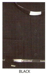 65% Poly Men's Banded Collar dress shirt without collars Mandarin Collarless Preacher Round Style Black Men's Dress Shirt