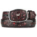 Men's Black Cherry Original Caiman Belly Skin Fashion Western Belt