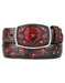 Fashion Western Belt Black,Cherry Original Ostrich Leg Skin