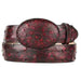 Original Black,Cherry Ostrich Full Quill Skin Western Style Belt
