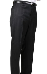 Mens Pleated Dress Pants Black Stripe Somerset Pleated Trouser Unhemmed Unfinished Bottom