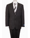 Designer Affordable Inexpensive Men's Classic Wool Pinstripe Black Suit Flat Front Pant