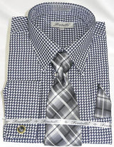 Black Colorful Men'S Gingham Dress Shirt