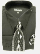Affordable Clearance Cheap Mens Dress Shirt Sale Online Trendy - Black Combinations Tie Set Men's Dress Shirt