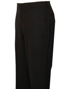 Men's Black Stylish Flat Front Atticus Classic Fit Wool Pant unhemmed unfinished bottom