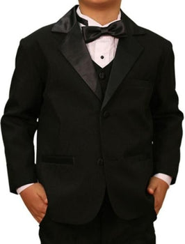 High Quality Solid Black Kids Sizes Tuxedo Formal Boys Suit Prefect for toddler Suits wedding attire outfits