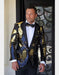 Men'S Fashion Shiny Gold/Black/Sequin Flashy Stage Party Paisley Black Satin Shawl Lapel Sportcoat Blazer