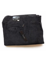 Bagazio Men's Mini Corduroy Black Single Pleated Wide Leg Pant