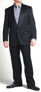 Richard One Button Shawl Collar Tuxedo - Black