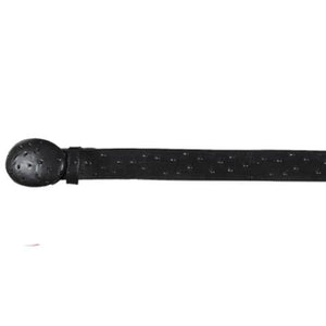 Cinto De Avestruz - Cinto Vaquero Black Ostrich Print Black in color