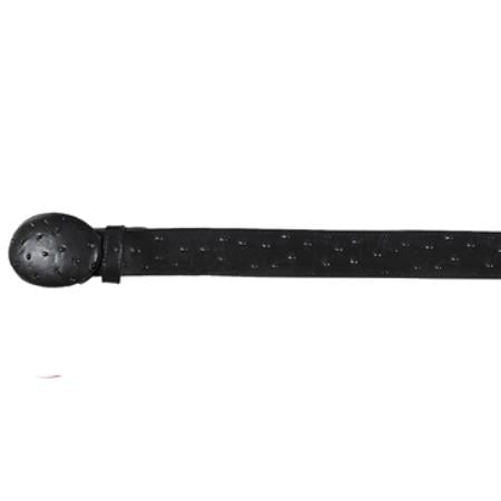 Cinto De Avestruz - Cinto Vaquero Black Ostrich Print Black in color