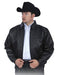 G-Gator Black Men's All Over Genuine Ostrich Pull Up Zipper Jacket