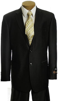 Men's Black Pinstripe 2 Button affordable Cheap Priced Business Suits Clearance Sale online sale