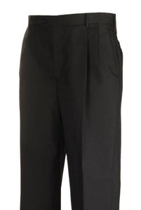 Black Pleated Separate Dress Pants unhemmed unfinished bottom