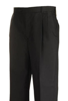 Black Pleated Separate Dress Pants unhemmed unfinished bottom