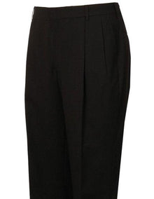 Men's Stylish Pleated Black Atticus Classic Fit Wool Pant unhemmed unfinished bottom
