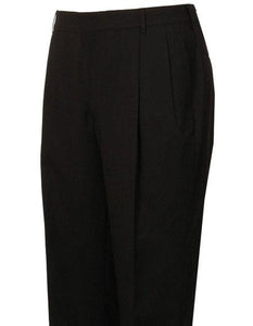 Men's Stylish Pleated Black Atticus Classic Fit Wool Pant unhemmed unfinished bottom