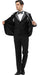 Black Prom Tuxedo - Perfect Wedding Suit Vested Rhinestone sequin Lapelled